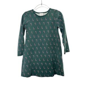 Hanna Andersson Green Candy Cane A-Line Dress Girl's Size 5